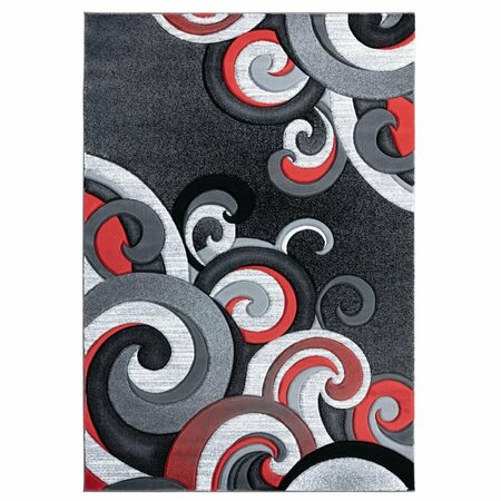 UNITED WEAVERS OF AMERICA 5 ft. 3 in. x 7 ft. 6 in. Bristol Rhiannon Red Rectangle Area Rug 2050 11330 69